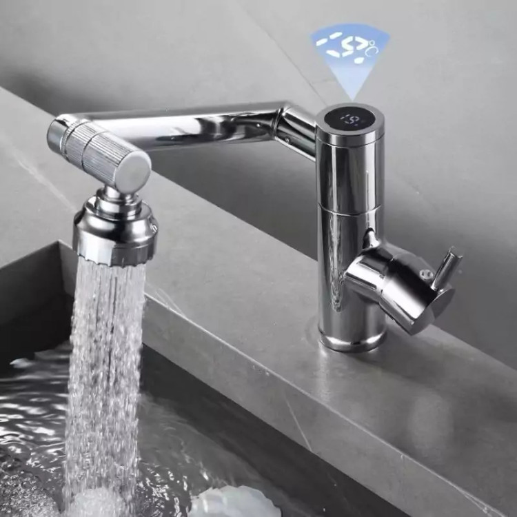 نمای جلویی شیر روشویی دیجیتال Hyshin ProTemp با نمایشگر دما