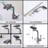 نمای نزدیک از بدنه فلزی شیر چهار حالته مات