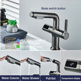 نمای نزدیک از نمایشگر دیجیتال دمای آب