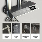 سیستم دوش حمام مدرن با کنترل لمسی و نمایش دمای لحظهای