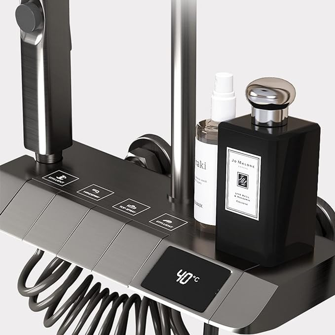 طراحی مینیمال دوش پیانویی با نمایشگر LED دمای آب