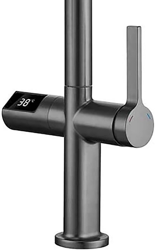 نمای نزدیک از نمایشگر دیجیتال دمای آب در شیر HD526