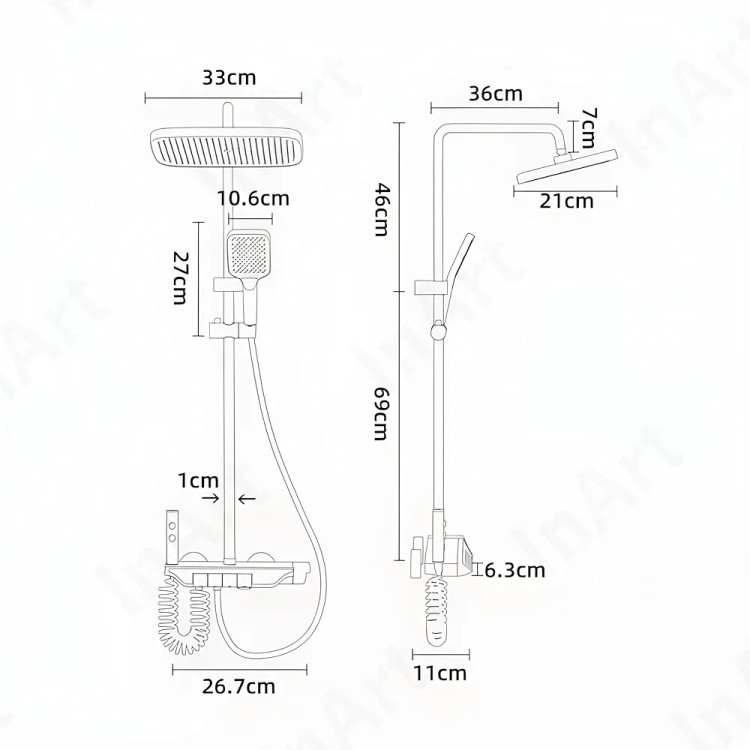 دوش با نازل برنجی مقاوم