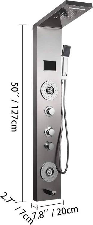 نمای نزدیک از ماساژورهای بدنه پنل SmartHydro Touch