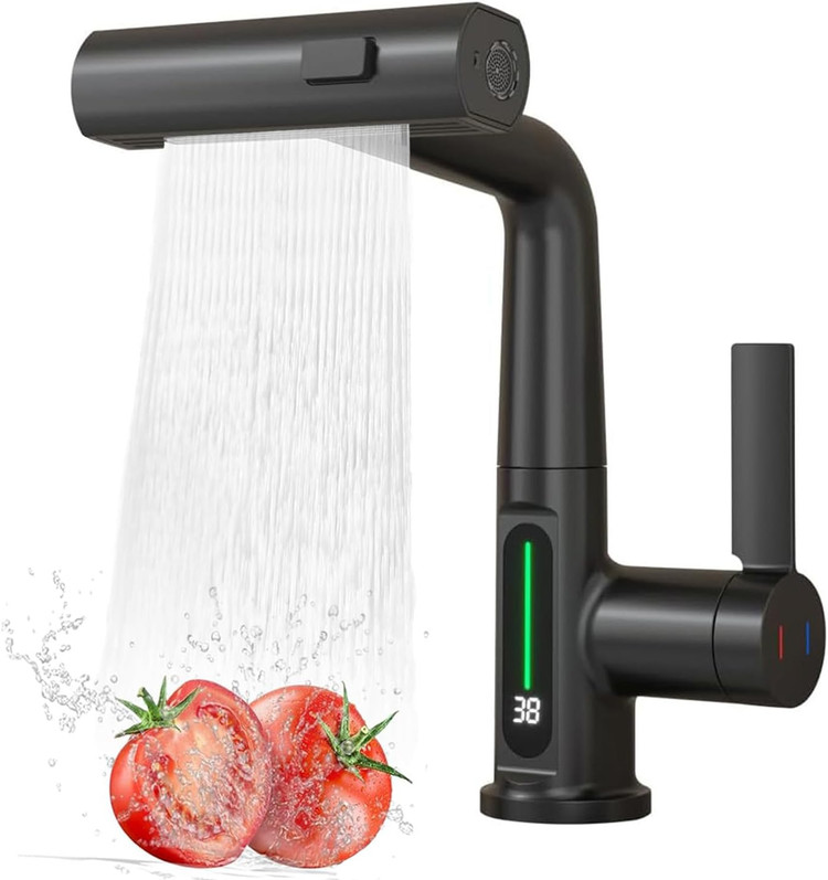 شیر ظرفشویی هوشمند Hyshin مدل شاوری با طراحی مدرن و نمایشگر دیجیتال دما