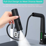 شیر ظرفشویی دیجیتال Hyshin در حال استفاده با شاوری متحرک 360 درجه