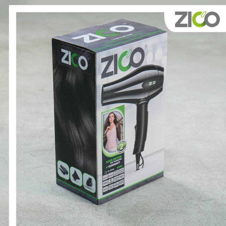 نمای بسته سشوار تاشو 6 حالته زیکو مدل ZC-5035