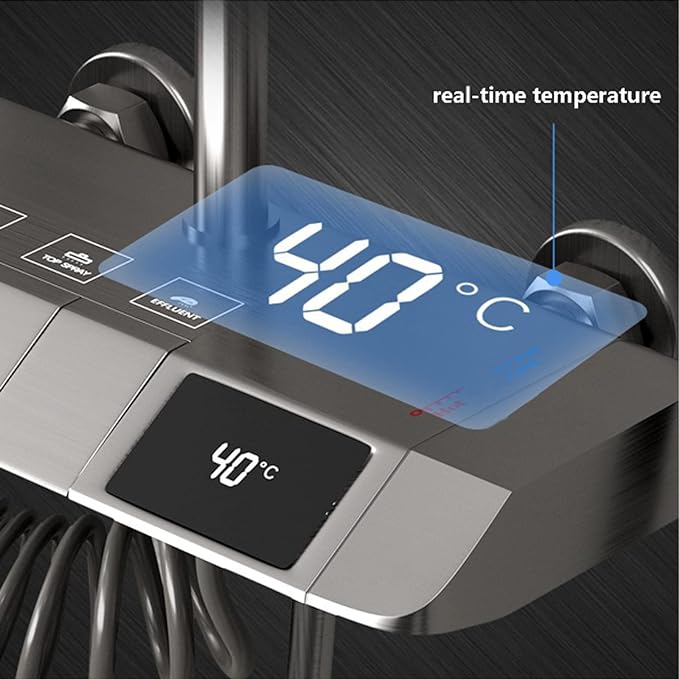 دوش حمام پیانویی با نمایشگر دیجیتال LED روشن