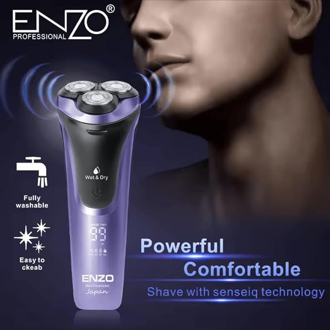 استفاده مرطوب از ریش‌تراش ENZO EN-9306 در حمام
