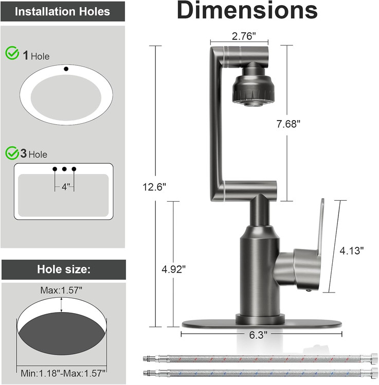 شیر روشویی 360 درجه هوادیائو - طراحی مینیمال و مدرن