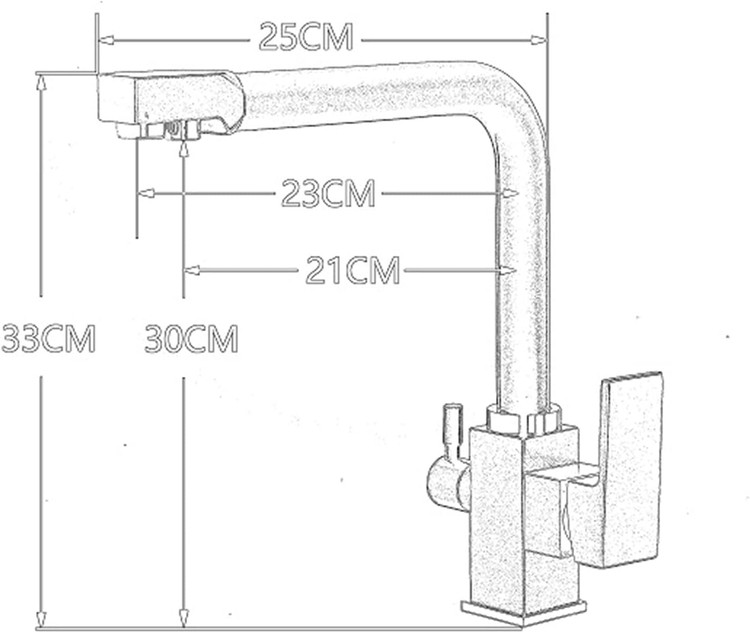 شیر آشپزخانه استیل ضدزنگ سهکاره
