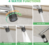 شیر روشویی 360 درجه Huadiao رنگ دودی با 6 حالت پاشش آب