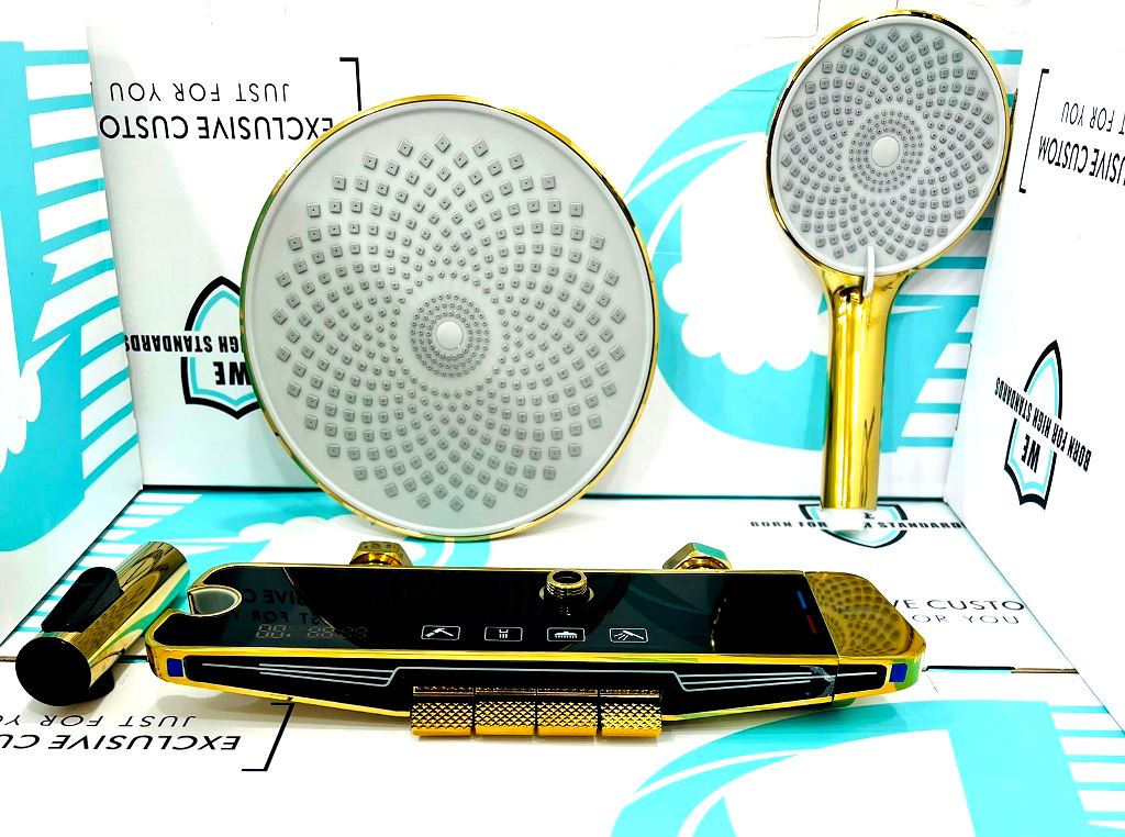 دوش حمام نمایشگر‌دار هودایائو رنگ طلایی