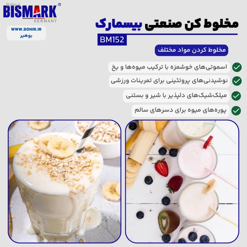 صفحه کنترل دیجیتال با 10 سطح سرعت در مخلوط کن بیسمارک