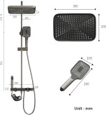دوش پیانویی با طراحی مستطیلی و نازلهای ضد رسوب