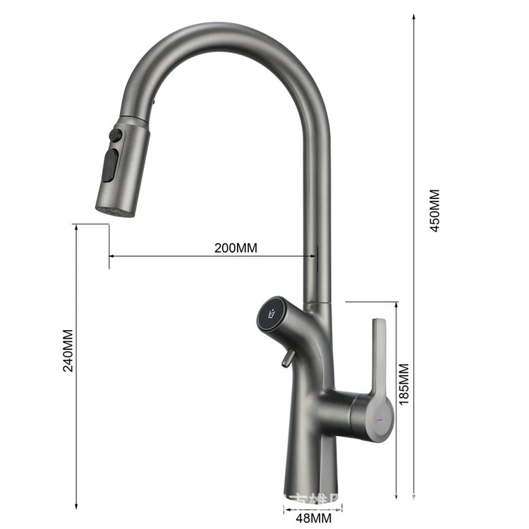 نمای نزدیک شیر ظرفشویی فیلتر داخلی