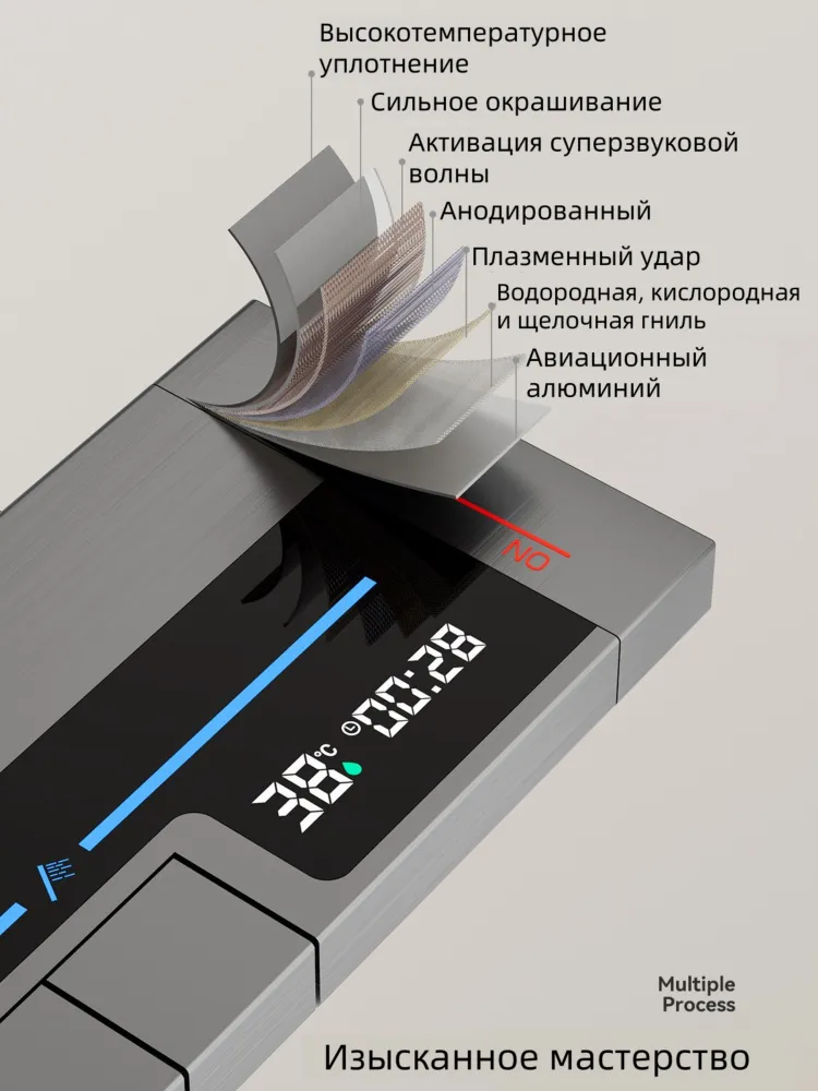 کلوزآپ از بدنه استیل ضدزنگ و آبکاری PVD مدل C4119.