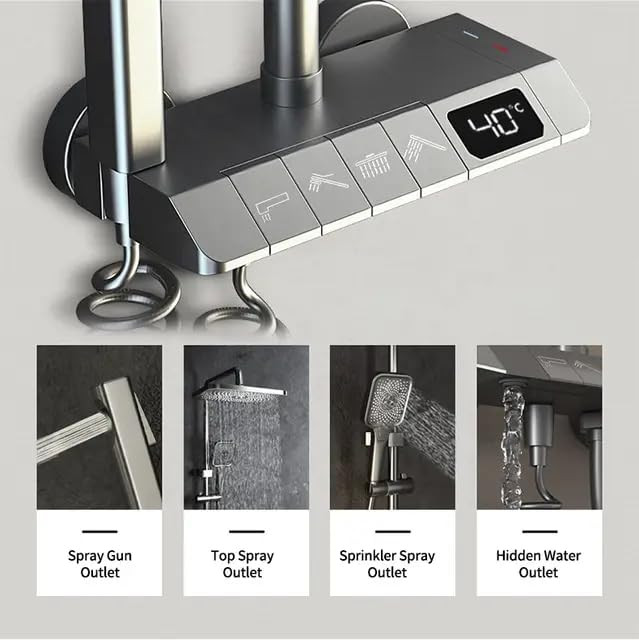 دوش دیجیتال با نمایش دمای آب