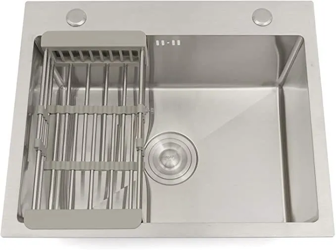 نمای نزدیک سینک Huadiao با جزئیات استیل 304 ضد زنگ