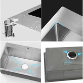 نمای نزدیک سینک Huadiao با جزئیات استیل 304 ضد زنگ