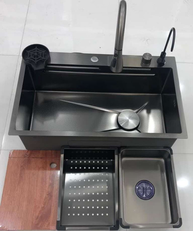 سینک آبشاری ۷۵ سانت با سرریز و عمق استاندارد