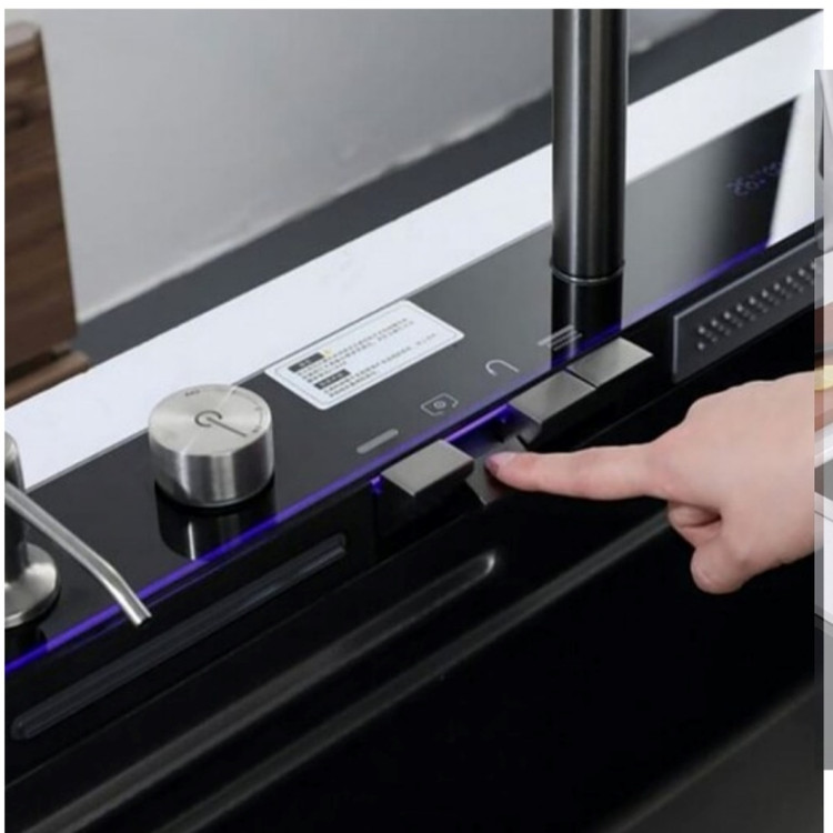 سینک پیانویی HuaDiao نصب شده در آشپزخانه مدرن