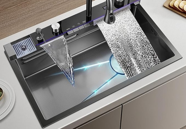 alt: نمای نزدیک از کلیدهای پیانویی ۵ حالته سینک HuaDiao