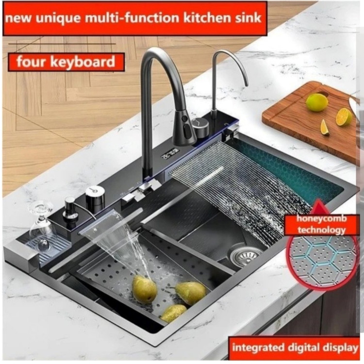 سینی میوهشور و آبکشی متحرک در سینک پیانویی 5 کلید