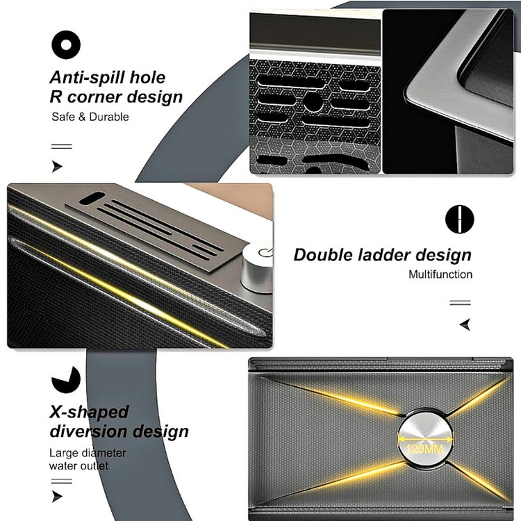 سینک ۷ کلید لمسی مدل پیانویی ۷۵ سانت