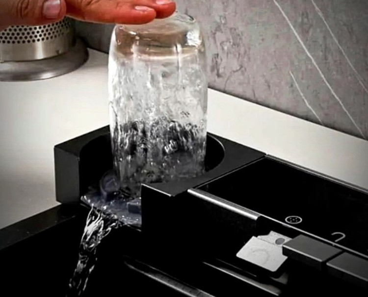 نمای نزدیک استیل SUS304 ضدخش سینک DarkSink