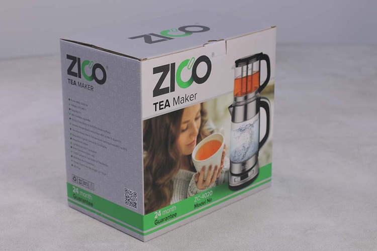 مقایسه ابعاد چای ساز ZICO ZC-4020 با یک فنجان چای برای درک بهتر اندازه